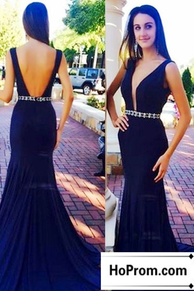 Sleeveless Mermaid V-Neck Prom Dresses Evening Dress