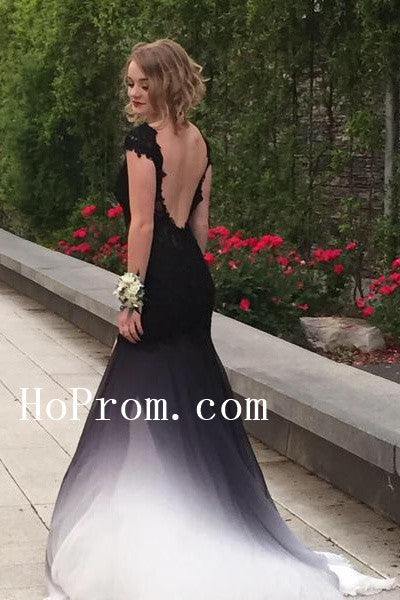 Black To White Prom Dresses,Long Prom Dress,Evening Dress