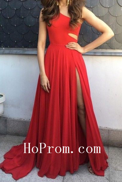 Long Red Prom Dresses,One Shoulder Prom Dress,Evening Dress