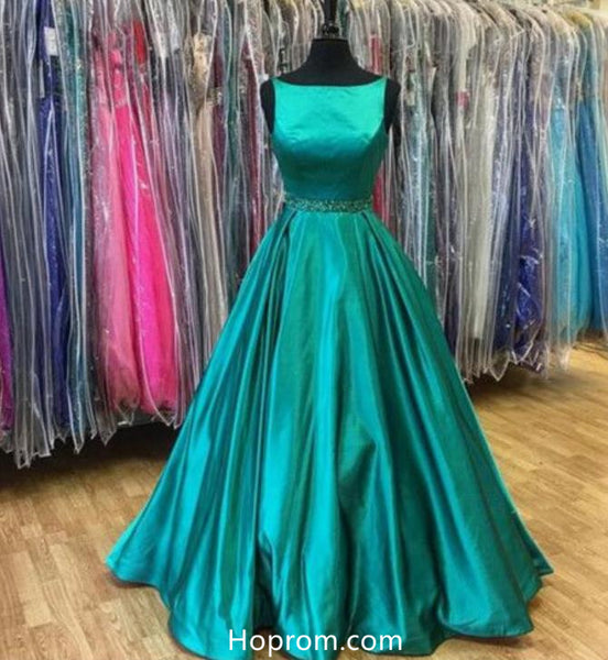 Strapless Stunning Green A Line Prom Dress with Open Back