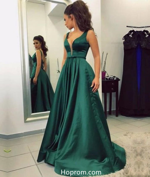 Emerald green sexy prom dress evening gowns