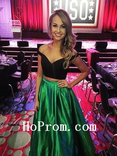 Black Green Prom Dresses,Two Piece Prom Dress,Evening Dress