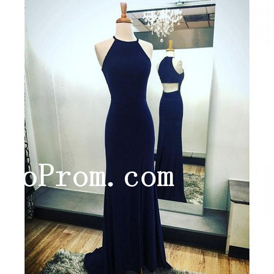 Blue Prom Dresses,Long Prom Dress,Satin Evening Dresses