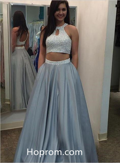 Beaded Top Prom Dresses 2018 Two Piece Halter Evening Dresses Hoprom Beaded Top Prom Dresses 2018 Two Piece Halter Evening Dresses Hoprom