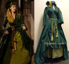 Scarlett O'hara Curtain dress, Scarlett O'hara Costume Green Gown by V –  Hoprom