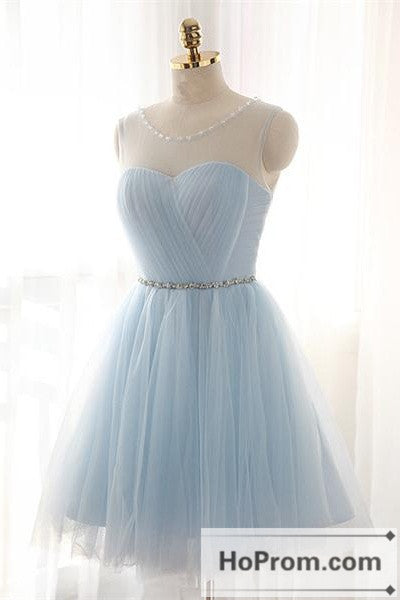Simple Baby Blue Short  Prom Dresses Homecoming Dresses