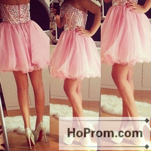Sweetheart Short Tulle Corset Prom Dresses Homecoming Dresses