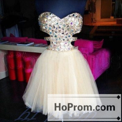 Short Mini Sweetheart Crystals Prom Dresses Homecoming Dresses
