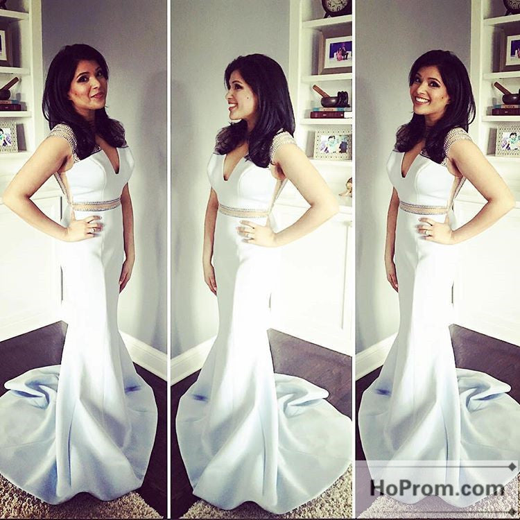 Straps Sleeveless Beads Prom Dress Evening Dresses