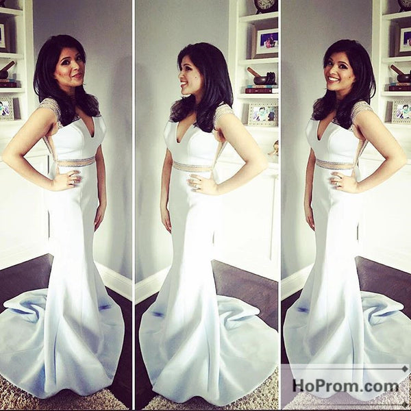 Straps Sleeveless Beads Prom Dress Evening Dresses