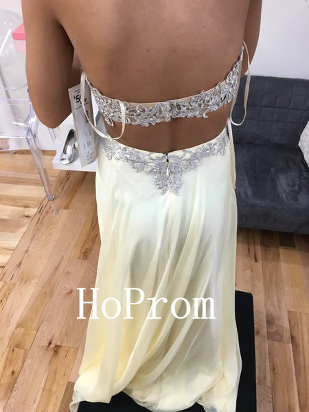 Light Yellow Prom Dresses,Strapless Prom Dress,Evening Dress