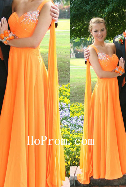 Long Prom Dresses,One Shoulder Prom Dress,Chiffon Evening Dress