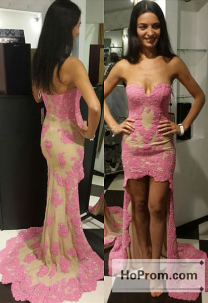 Sheath High Front Low Back Prom Dresses Evening Dress