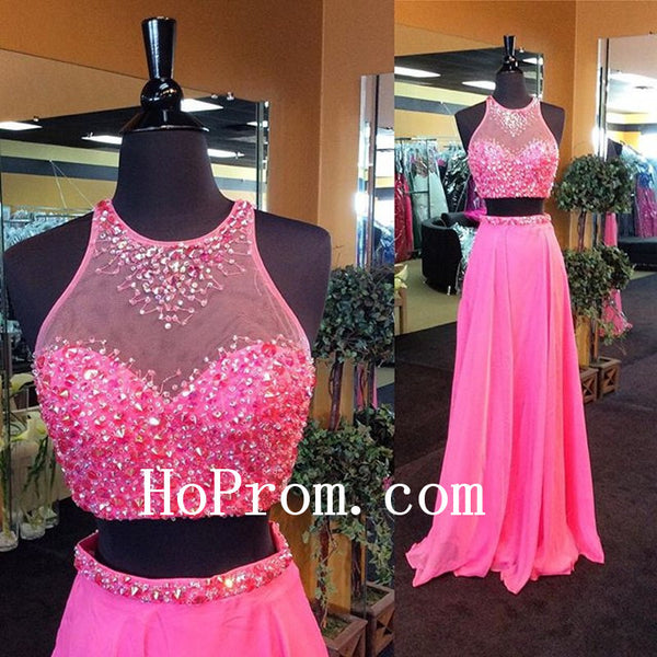 Beading Long Prom Dresses,Two Piece Prom Dress,Evening Dress