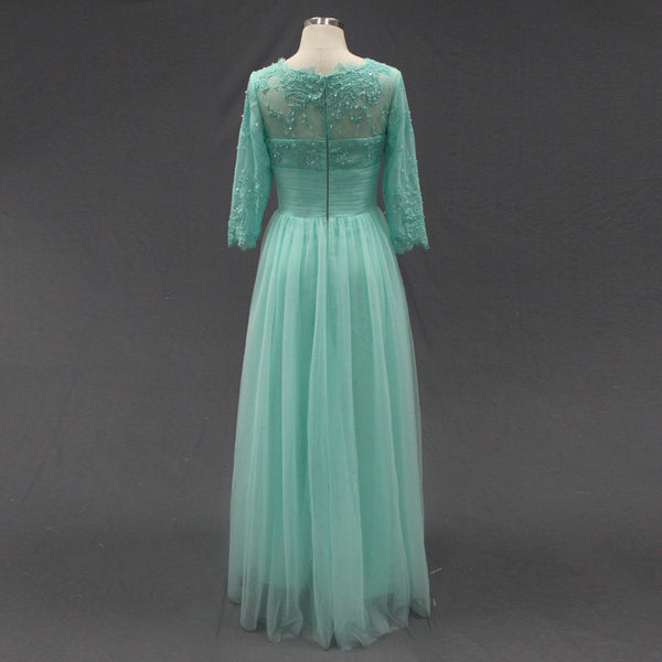 Long Sleeve Prom Dresses,Lace Prom Dress,Evening Dress