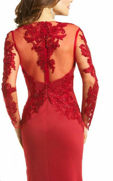 Sheath Long Prom Dresses,Red Prom Dress,Evening Dress