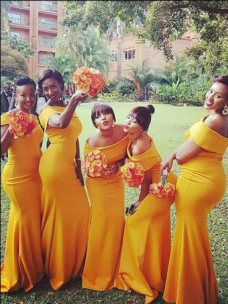 Off Shoulder Sleeveless Bridesmaid Dresses,Satin Floor Length Bridesmaid Dresses