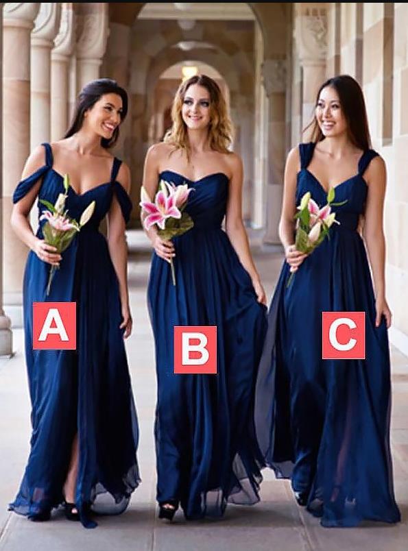 Chiffon V-neck Floor Length Bridesmaid Dresses