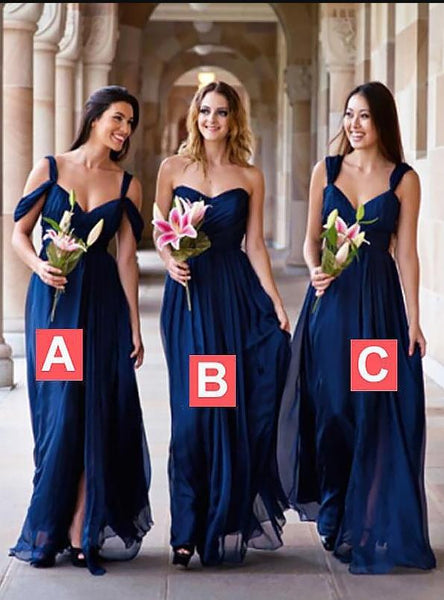 Chiffon V-neck Floor Length Bridesmaid Dresses