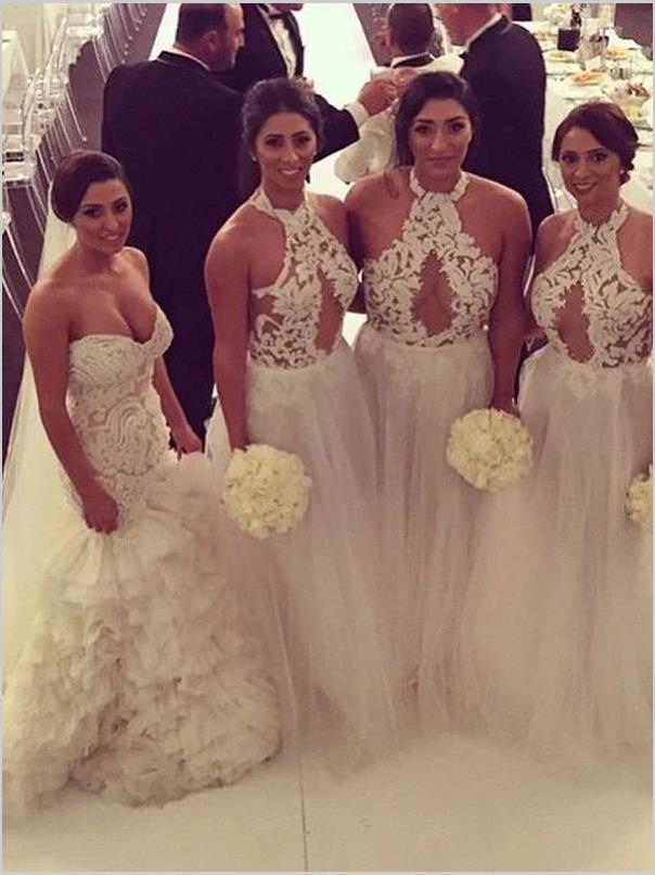 Princess Halter Sleeveless Bridesmaid Dresses,Applique Tulle Bridesmai Hoprom Princess Halter Sleeveless Bridesmaid Dresses,Applique Tulle Bridesmai Hoprom