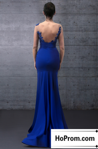 Royal Blue Mermaid Floor Length Prom Dress Evening Dresses