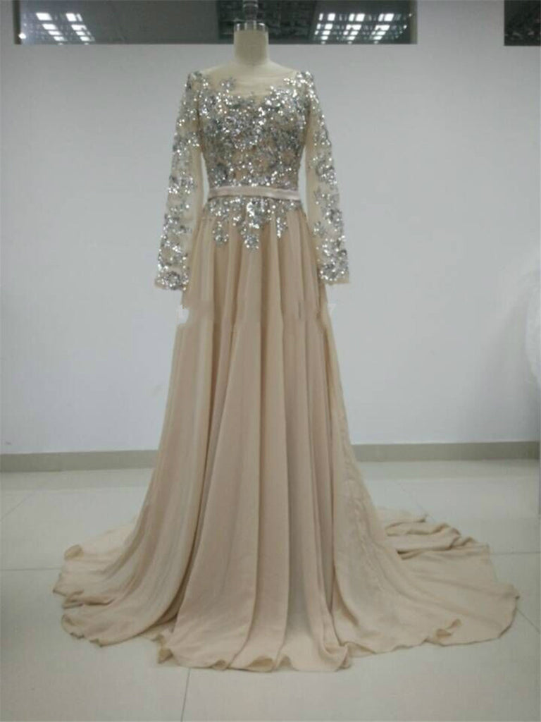 Beading Prom Dresses,Long Sleeve Prom Dress,Evening Dress Hoprom Beading Prom Dresses,Long Sleeve Prom Dress,Evening Dress Hoprom