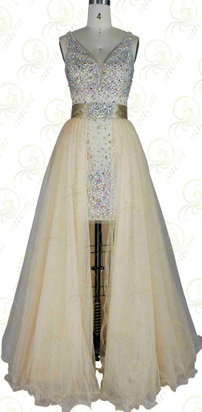 Twinset Tulle Prom Dresses,Long Prom Dress,Evening Dress
