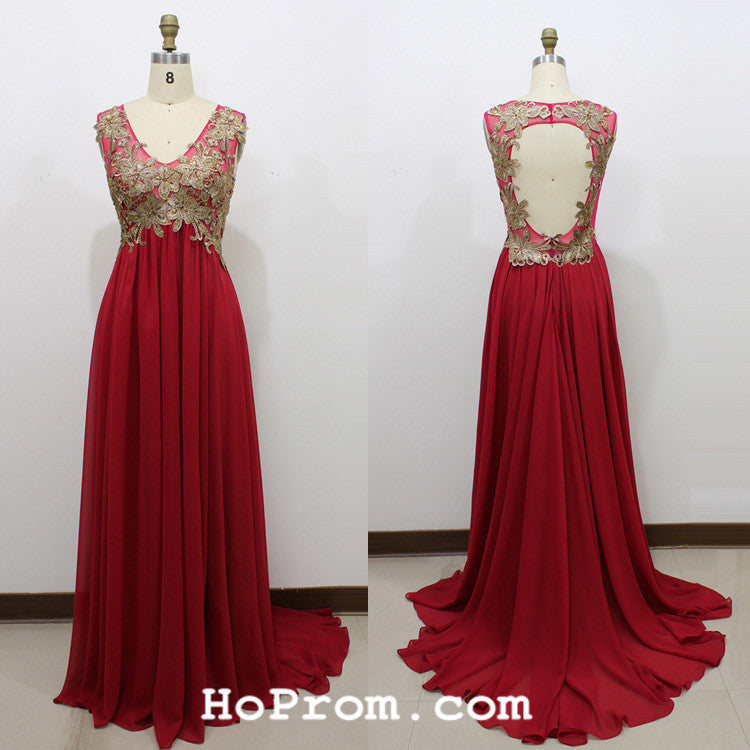 Red Prom Dresses Red Backless Evening Dresses