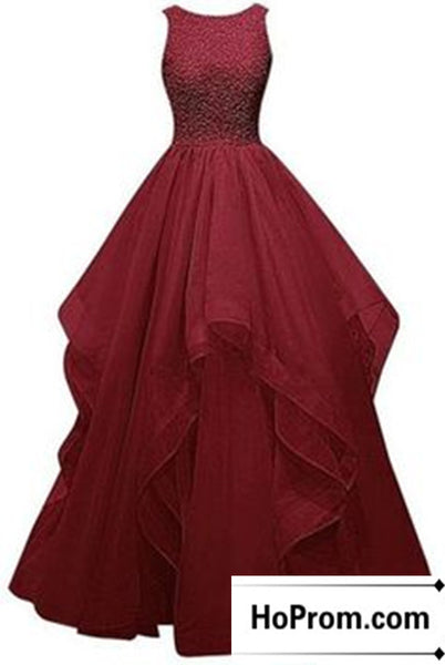 Elegant Sleeveless A-Line Prom Dress Evening Dresses