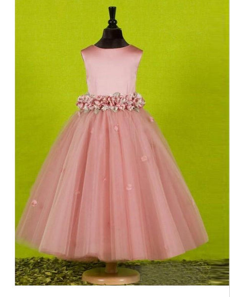 Princess Tulle Scoop Sleeveless Flower Girl Dresses with Bowknot