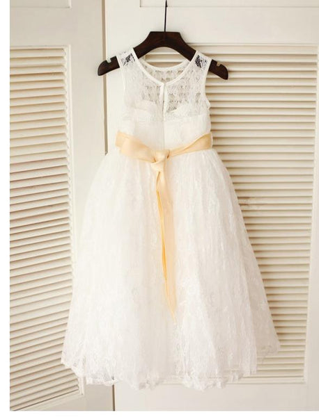 Princess Long Lace Sash/Ribbon/Belt Flower Girl Dresses
