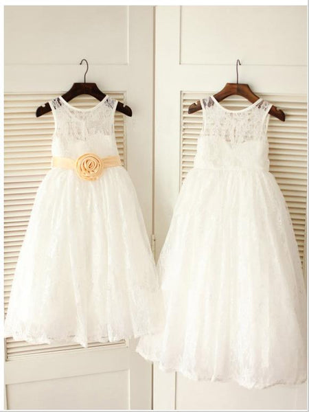 Princess Long Lace Sash/Ribbon/Belt Flower Girl Dresses