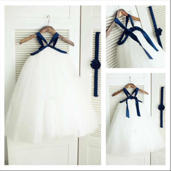 Chiffon Scoop Sleeveless Ruched Flower Girl Dresses With Bowknot