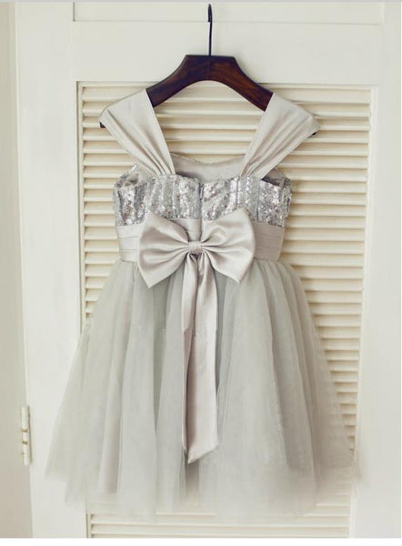 Tulle Princess Straps Sleeveless Flower Girl Dresses With Bowknot