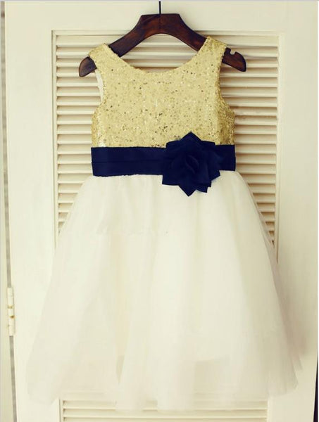 Tulle Princess Scoop Sleeveless Flower Dress Dresses With Hand-Made Flower