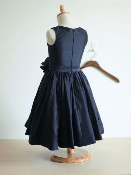 Taffeta Princess Sleeveless Flower Girl Dresses With Hand-Made Flower
