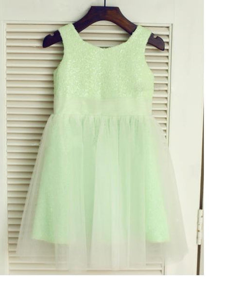 Tulle Princess Scoop Sleeveless Flower Girl Dresses