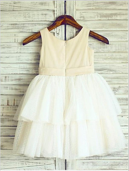 Tulle Princess Straps Sleeveless Flower Girl Dresses With Hand-made Flower