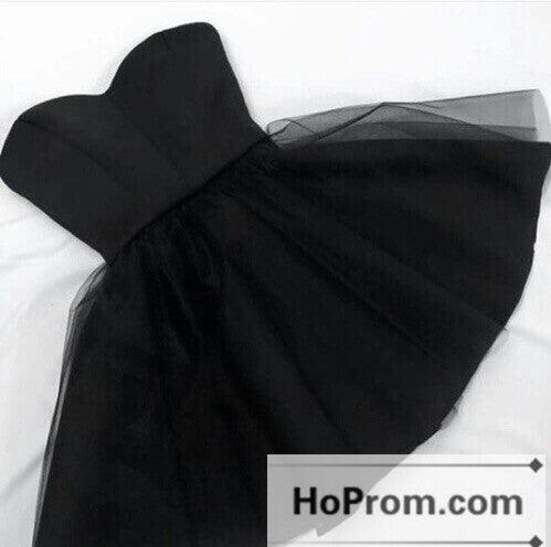 Strapless Black Mini A-Line Prom Dresses Homecoming Dresses