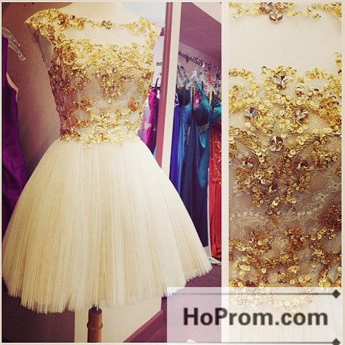 Short Mini Tulle Sequins A-Line Prom Dresses Homecoming Dresses