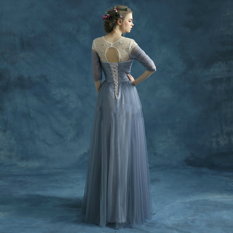 Half Sleeve Prom Dresses,A-Line Prom Dress,Evening Dress Hoprom Half Sleeve Prom Dresses,A-Line Prom Dress,Evening Dress Hoprom