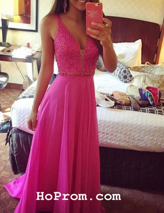 Casual Prom Dress Prom Gowns Pink Evening Dresses