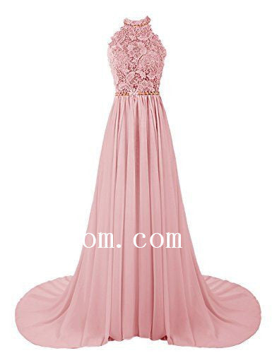 High Neck Prom Dresses,Long Prom Dress,Evening Dress
