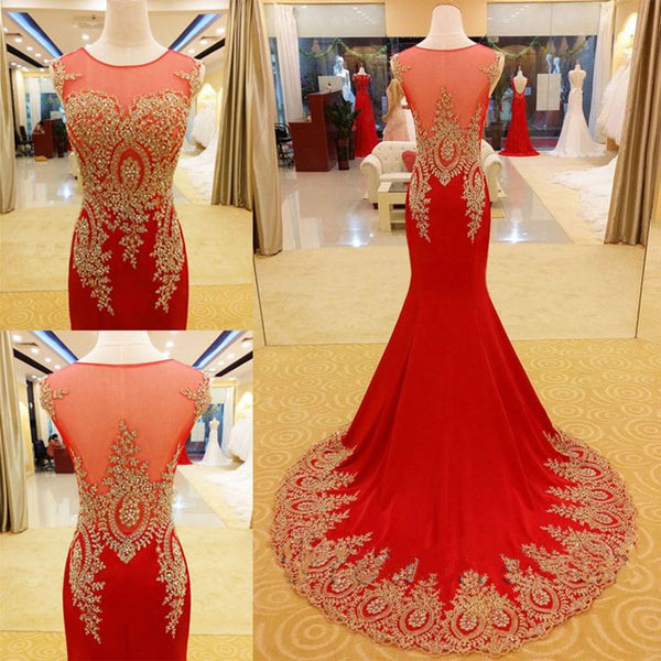 Applique Prom Dresses Prom Gown Evening Dress Beading Prom Dress