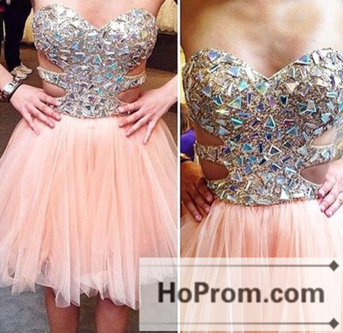 Crystal Beaded Short Sweetheart Prom Dresses Homecoming Dresses