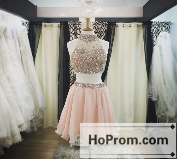 Two Piece Elegant Short Prom Dresses Homecoming Dresses