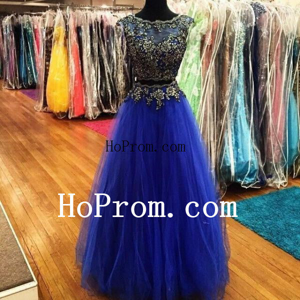 Elegant A-Line Prom Dresses,Blue Prom Dress,Evening Dress