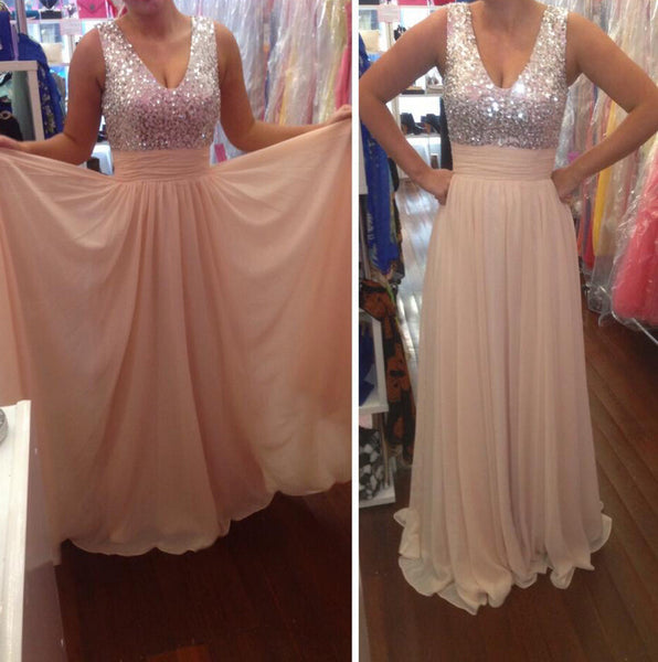 Sequins Prom Dress Chiffon Evening Dresses Formal Dress