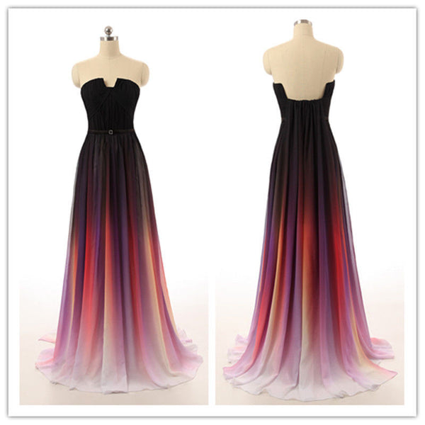 Prom Dress A Line Ombre Prom Dress Black Ombre Prom Dresses Ombre Evening Dresses