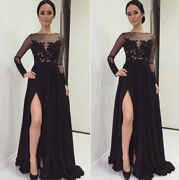 Sexy Black Prom Dresses Lace Prom Dresses Black Evening Dresses